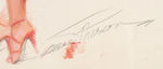 EARL MacPHERSON ORIGINAL "NURSERY RHYMES FOR GROWN-UPS" LITTLE RED RIDING HOOD PIN-UP CARD ART.