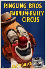 "RINGLING BROS. AND BARNUM & BAILEY CIRCUS" LOU JACOBS CLOWN POSTER.