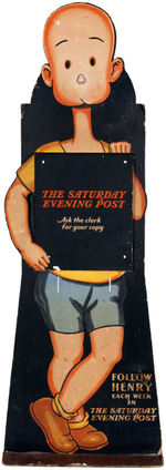 HENRY "THE SATURDAY EVENING POST" LARGE STANDEE.