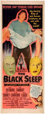 BELA LUGOSI & LON CHANEY JR. "THE BLACK SLEEP" INSERT POSTER.