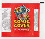 DC "COMIC COVER STICKERS" TOPPS SET WITH WRAPPER.