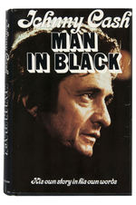 JOHNNY CASH AUTOGRAPH & SIGNED "MAN IN BLACK" BOOK.