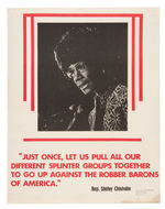 SHIRLEY CHISHOLM SCARCE 1972 PRESIDENTIAL POSTER.