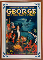 LARGE & IMPRESSIVE FRAMED "GEORGE - THE SUPREME MASTER OF MAGIC" POSTER.