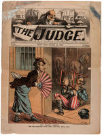"THE JUDGE" 1884 ISSUE WITH PROHIBITION CANDIDATE BELVA LOCKWOOD CARTOON AND ARTICLE.