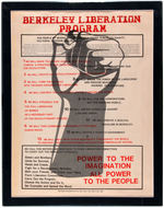 "BERKELEY LIBERATION PROGRAM" HISTORIC 1969 POSTER WITH 13 POINT PROGRAM INCLUDING PANTHER SUPPORT.
