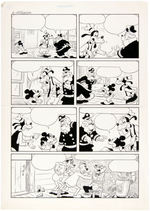 “MICKEY MOUSE THE PROFESSOR’S NOTEBOOK” SIX OF EIGHT ORIGINAL ART STORY PAGES.