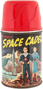 "TOM CORBETT SPACE CADET" METAL LUNCHBOX WITH THERMOS.