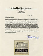 "THE BEATLES - A HARD DAY'S NIGHT" FULL BAND-SIGNED & FRAMED ALBUM COVER.