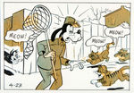 “MICKEY MOUSE” 1970 DAILY COMIC STRIP ORIGINAL ART WITH GOOFY AS DOGCATCHER.