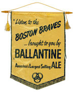 BOSTON BRAVES BALLANTINE ALE BANNER.