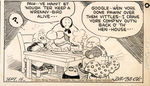 BILLY DeBECK” BARNEY GOOGLE” WITH SNUFFY SMITH AND FAMILY 1935 SUNDAY PAGE ORIGINAL ART.