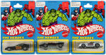 "HOT WHEELS - THE HEROES" 1978 CARDED LOT FEATURING MARVEL COMICS SUPERHEROES.