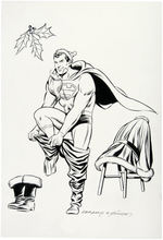 SUPERMAN AS SANTA CLAUS ORIGINAL ART BY JOE ABRAMS & JOE SINNOTT.