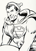 SUPERMAN AS SANTA CLAUS ORIGINAL ART BY JOE ABRAMS & JOE SINNOTT.