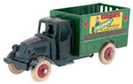TOOTSIE TOY TRUCK WITH WRIGLEY GUM AND RAILWAY EXPRESS ADVERTISING.