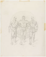 "SUPERMAN" #12 COVER RECREATION ORIGINAL ART BY FRED RAY.