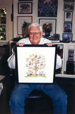 JACK DAVIS FRAMED "FAMILY TREE" ORIGINAL CARTOON ART.