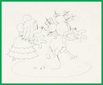 MICKEY'S MELLERDRAMMER PRODUCTION DRAWING PAIR FEATURING MICKEY MOUSE & MINNIE MOUSE.