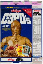 KELLOGG'S C-3PO'S" CEREAL STANDEE DISPLAY AND BOX FLAT TRIO.