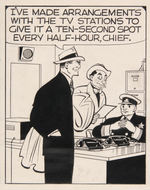 “DICK TRACY” 1955 DAILY COMIC STRIP ORIGINAL ART WITH RUGHEAD MUMBLES BY CHESTER GOULD.