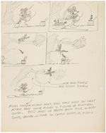 MICKEY MOUSE "FISHIN' AROUND" ORIGINAL UNUSED GAG CONCEPT ART.