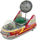 "SPACE SHIP X-8" JAPANESE BATTERY-OPERATED SPACE TOY.