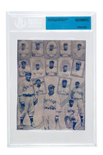 CHICAGO AMERICAN GIANTS PORTION OF 1935 NEGRO LEAGUE BROADSIDE BECKETT ENCAPSULATED.