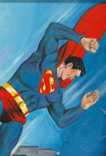 SUPERMAN FRAMED "THE LANDING FROM KRYPTON" ORIGINAL PAINTING BY WAYNE BORING.
