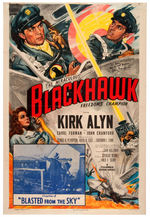 “BLACKHAWK” MOVIE SERIAL POSTER AUTOGRAPHED BY THREE MAIN STARS.