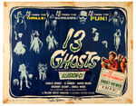 "13 GHOSTS" SIGNED HALF-SHEET MOVIE POSTER & GHOST VIEWER PAIR.