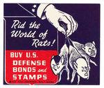 FIVE GRAPHIC WORLD WAR II ANTI AXIS POSTER STAMPS.