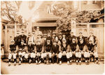1931 JAPAN BASEBALL TOUR TEAM PHOTO WITH LOU GEHRIG AND OTHER HOF MEMBERS.