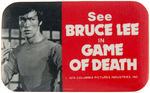 "SEE BRUCE LEE IN GAME OF DEATH" MOVIE PROMO BUTTON.