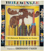 "BULLWINKLE PENCIL BY NUMBER" FACTORY-SEALED COLORING SET.