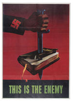 WORLD WAR II "THIS IS THE ENEMY" CLASSIC POSTER.