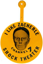 RARE LARGE NEW YORK-TV ISSUED TAB "I LIKE ZACHERLE/SHOCK THEATER."