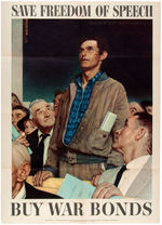 WWII NORMAN ROCKWELL FOUR FREEDOMS POSTER SET.