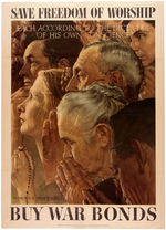 WWII NORMAN ROCKWELL FOUR FREEDOMS POSTER SET.