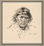 WILLIAM ROBINSON LEIGH FRAMED NATIVE AMERICAN ELDER ORIGINAL ART.