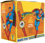 "SUPERMAN/BATMAN TOY WRIST WATCH" MARX STORE DISPLAY BOX.