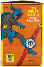 "SUPERMAN/BATMAN TOY WRIST WATCH" MARX STORE DISPLAY BOX.