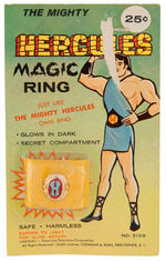 "THE MIGHTY HERCULES MAGIC RING" ON CARD.