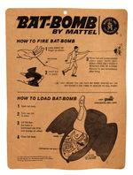 "BATMAN'S CAP-FIRING BAT-BOMB" CARDED TOY.