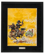 JACK DAVIS FRAMED "WILDEST WESTERNS" #4 ORIGINAL MAGAZINE COVER ART.