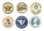 SIX 1896 BICYCLE LAPEL STUDS BY WHITEHEAD & HOAG.