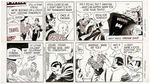 FRED FREDERICKS MANDRAKE THE MAGICIAN LOT OF FIVE ORIGINAL ART DAILY STRIPS.