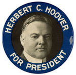 "HERBERT C. HOOVER FOR PRESIDENT" RARE 3.5" CELLO HAKE #139.