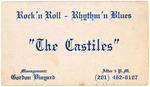 BRUCE SPRINGSTEEN "THE CASTILES" RARE FIRST BAND BUSINESS CARD.