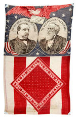 CLEVELAND/THURMAN "LET THE EAGLE SCREAM" 1888 COTTON BUNTING SECTION.